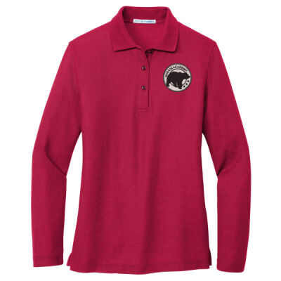Embroidered Bear Crest  - Ladies Silk Touch™ Long Sleeve Polo Thumbnail