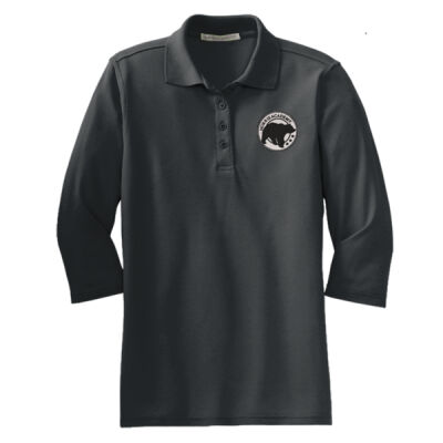 Embroidered Bear Crest  - Ladies Silk Touch™ 3/4 Sleeve Polo Thumbnail