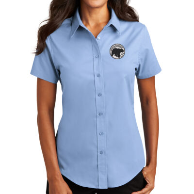 Embroidered Bear Crest  - Ladies Short Sleeve Easy Care Shirt Thumbnail
