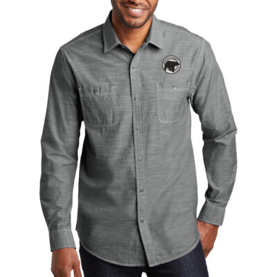 Embroidered Bear Crest  - Slub Chambray Shirt Thumbnail