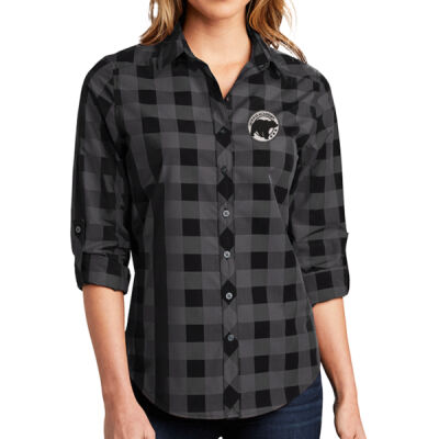 Embroidered Bear Crest  - ® Ladies Everyday Plaid Shirt Thumbnail
