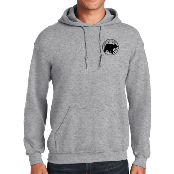 Left Crest Black Bear Print - Heavy Blend &#153; Hooded Sweatshirt Thumbnail