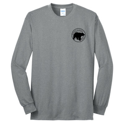 Left Crest Black Bear Print - Long Sleeve Core Blend Tee Thumbnail