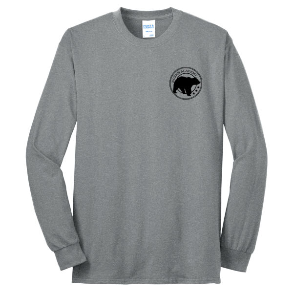 Left Crest Black Bear Print - Long Sleeve Core Blend Tee Thumbnail