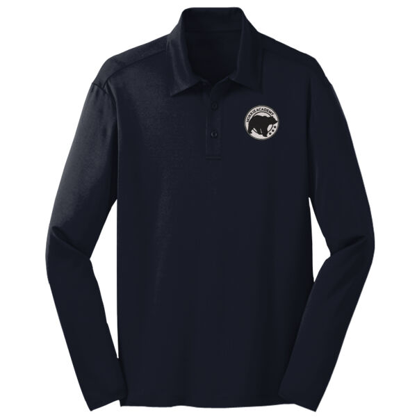 Embroidered Bear Crest  - Silk Touch™ Performance Long Sleeve Polo Thumbnail