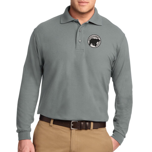 Embroidered Bear Crest  - Silk Touch™ Long Sleeve Polo Thumbnail