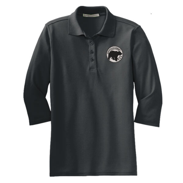 Embroidered Bear Crest  - Ladies Silk Touch™ 3/4 Sleeve Polo Thumbnail