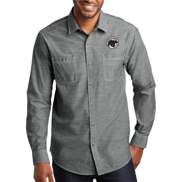 Embroidered Bear Crest  - Slub Chambray Shirt Thumbnail