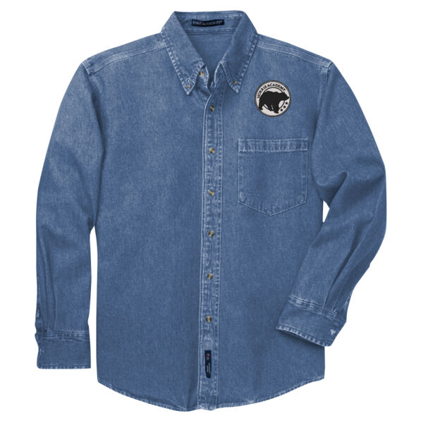 Embroidered Bear Crest  - Heavyweight Denim Shirt Thumbnail